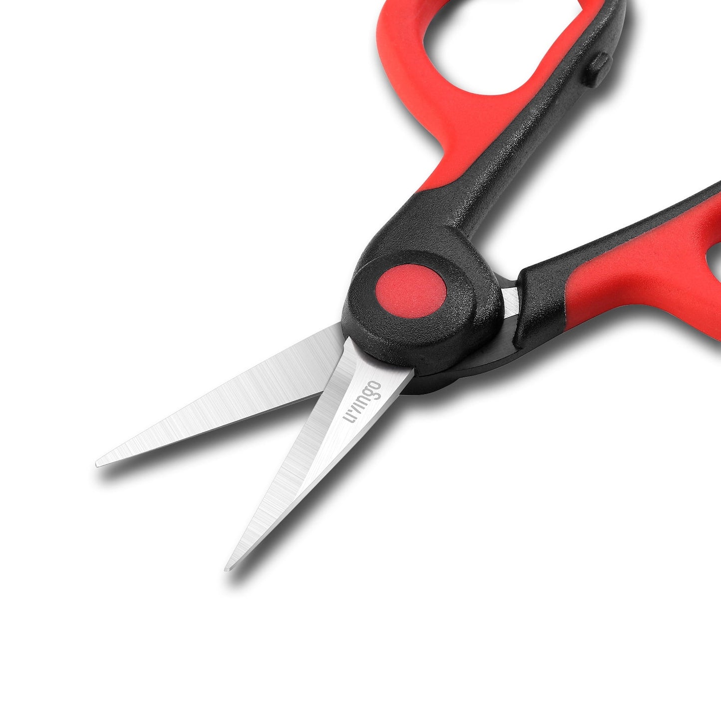 LIVINGO Sharp Sewing Scissors Set Titanium Fabric Cutting Scissors Thread Snips Embroidery Red