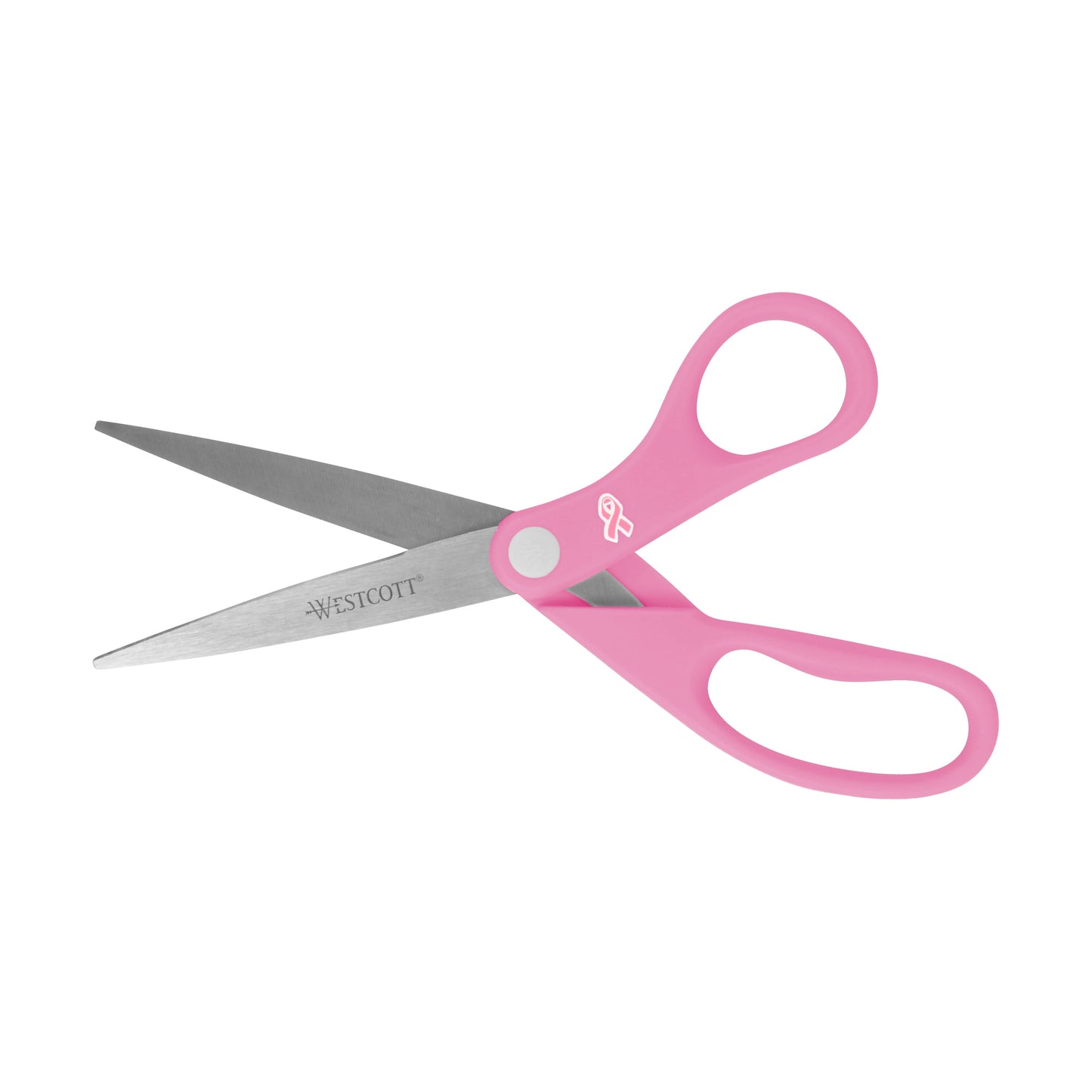 Westcott 8" All-Purpose Scissors, Breast Cancer Awareness, High School, Pink, 1-Count