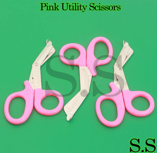 10 Pcs Pink Utility Scissors 7.25" Multi-Purpose Diy Ems Emt Universal Shears