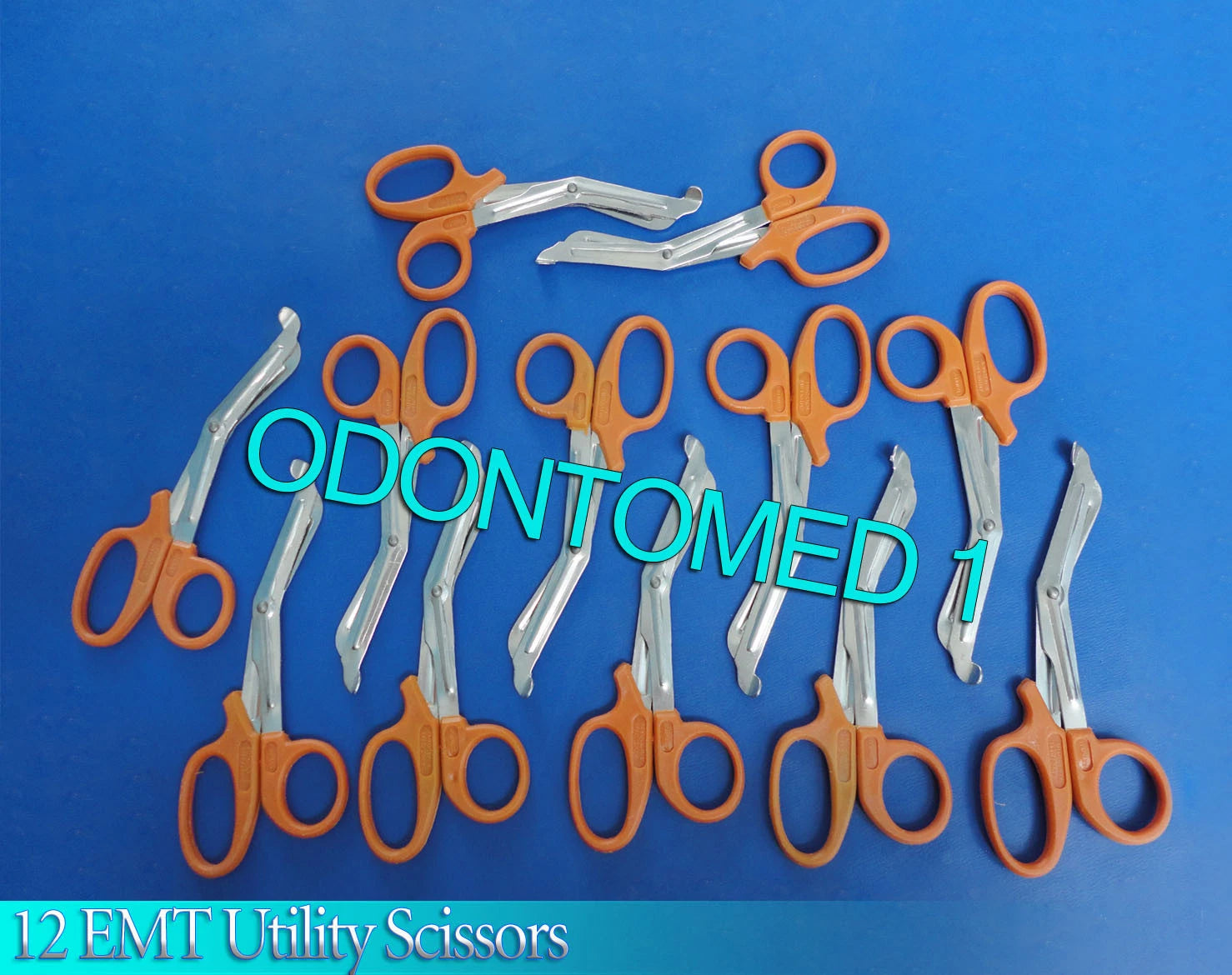 12 Emt Utility Scissors Shears 7.25" Orange Colored