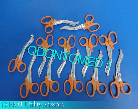 12 Emt Utility Scissors Shears 7.25" Orange Colored