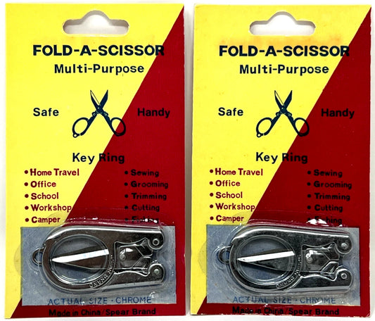 2-Pack Portable Folding Scissors - 3.5" - Metal Sharp Durable Travel Crafts Mini
