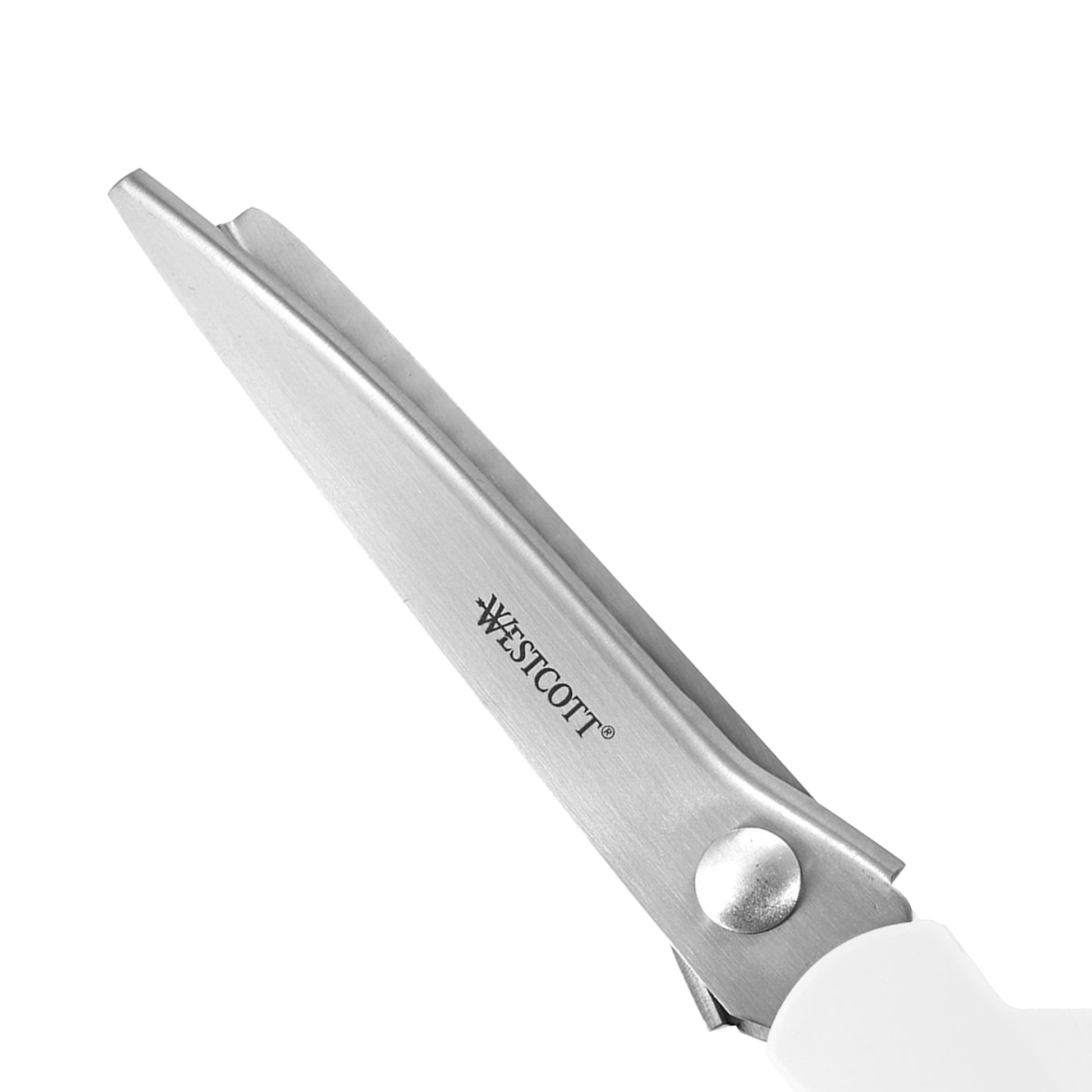Westcott Crafting Scissors, Pinking, 9.5", Stainless Steel, Adult, High School, Bent, for Sewing, White, 1-Count