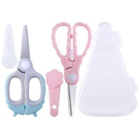 2Pcs Portable Baby Food Scissors Kicthen Shears With Safety Lock Storage Case