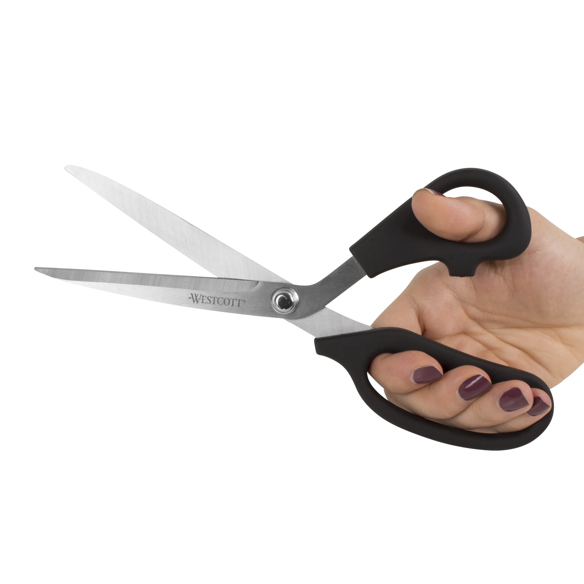 Westcott Multipurpose Scissors, All Purpose Plus, 9", Bent, Stainless Steel, for Office, Black, 1-Count