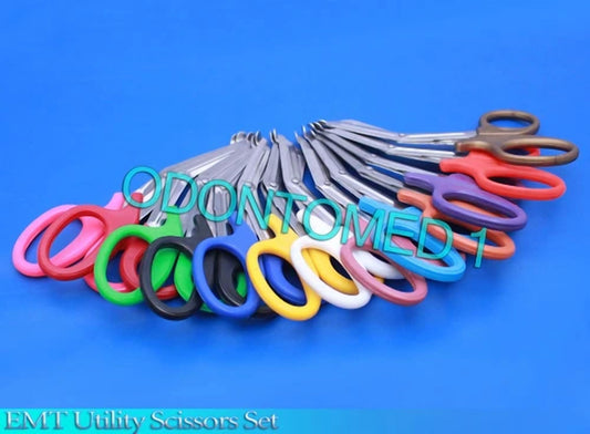 3 Pcs ( Black & Red & Purple ) Utility Bandage Trauma Emt Shears Scissors 7.25”