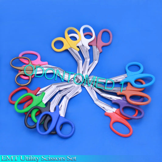 3 Pcs ( Black & Teal & Purple ) Utility Bandage Trauma Emt Shears Scissors 7.25”