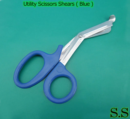 3 Pieces Emt Utility Scissors Shears 5.5" Blue Colored New Brand