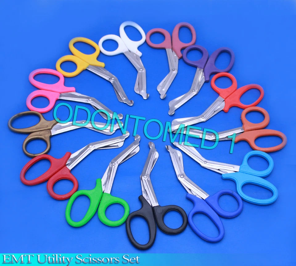 3 Pcs ( Black & Yellow & White) Utility Bandage Trauma Emt Shears Scissors 7.25”