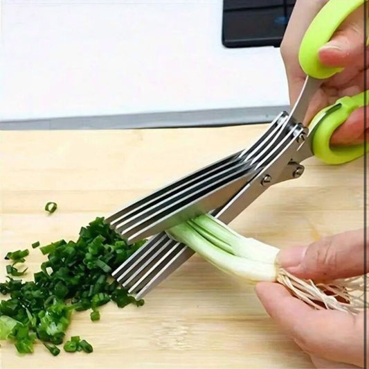 5-Layer Multi-Functional Stainless Steel Kitchen Scissors Pepper Herb Scissors