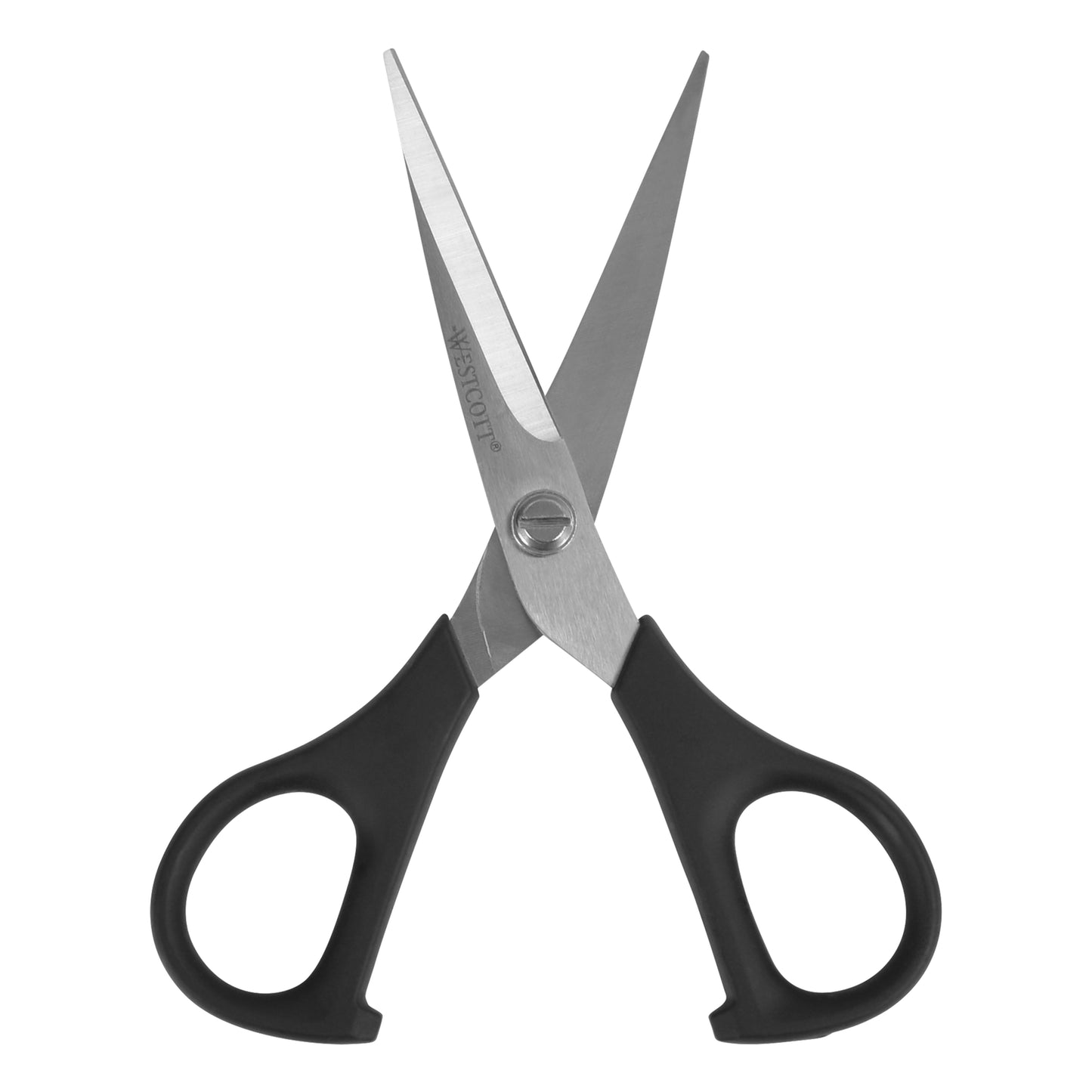 Westcott Multipurpose Scissors, All Purpose Plus, 8", Bent, 5", Straight, Black, for Office, 2-Piece