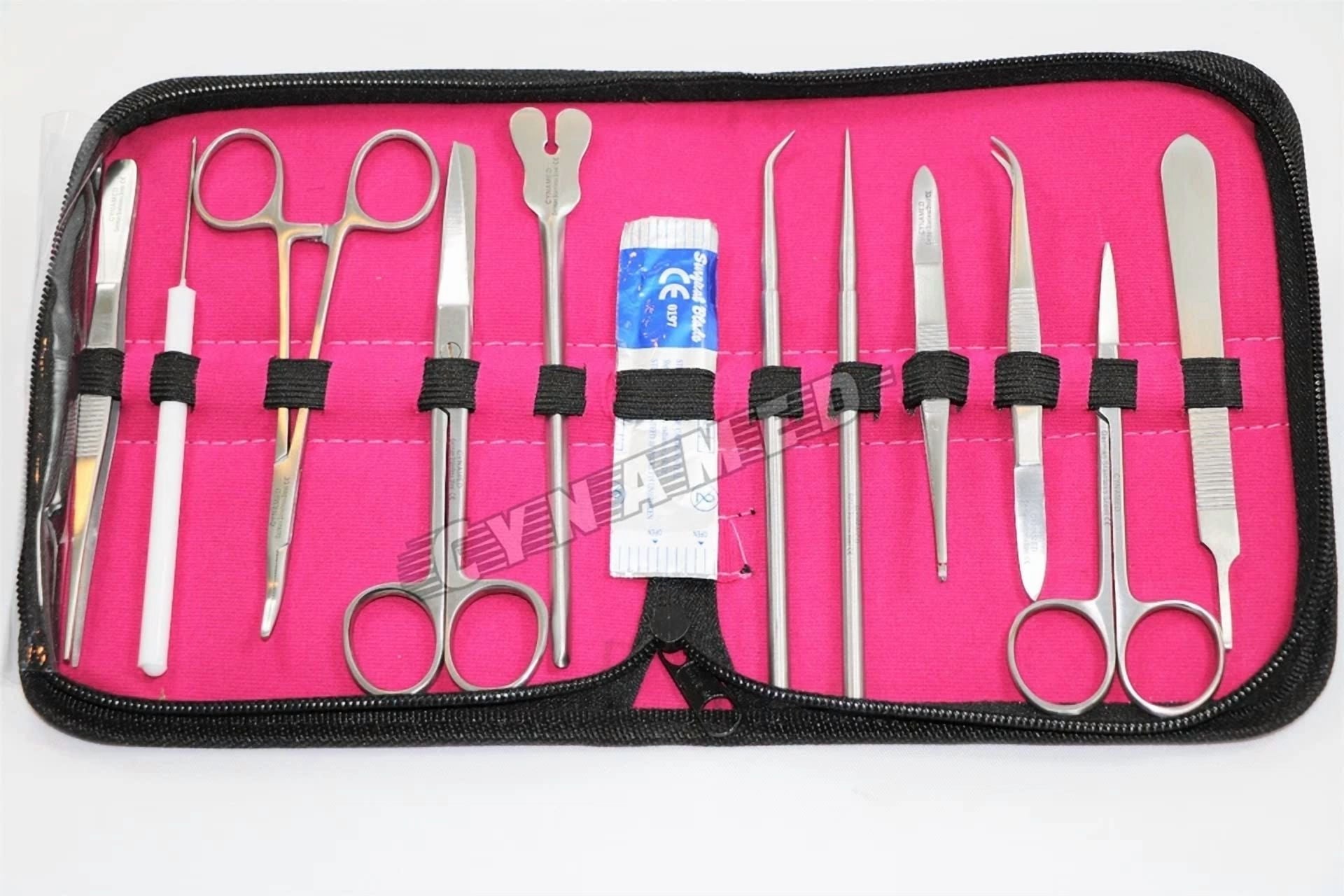 Fyna -Dissecting German Kit Of 12 Pcs, Scissors, Forceps, Probe, Blades, Needle Etc
