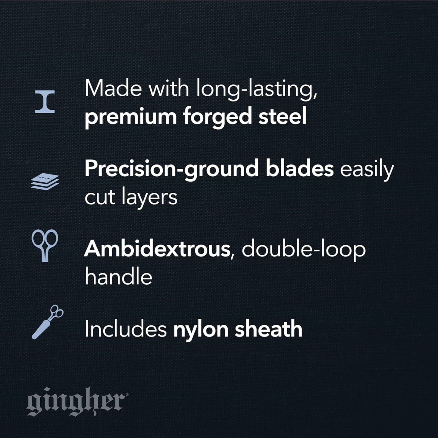 Gingher Double-Curved Machine Embroidery Scissor 6", Sliver