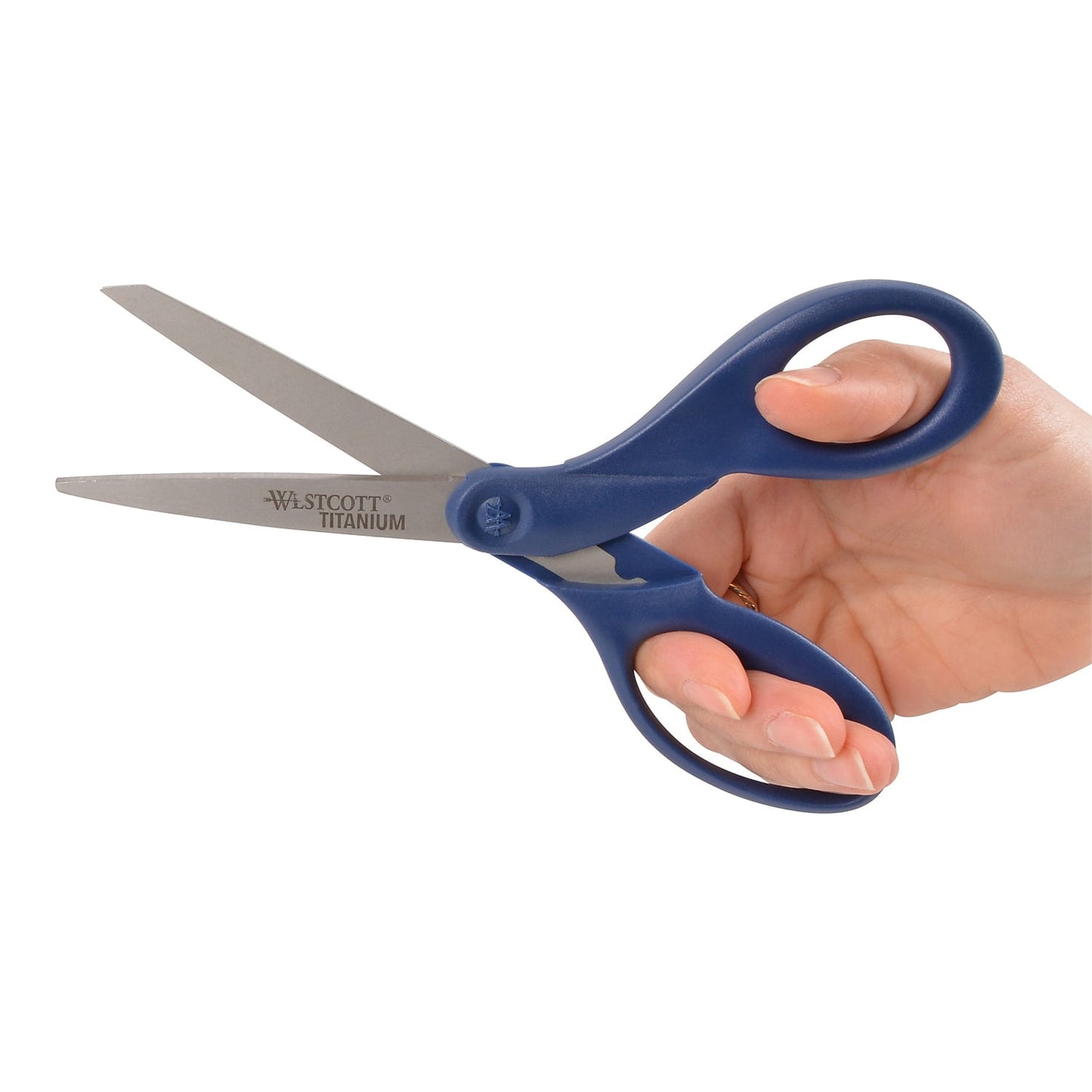 Westcott 8" Titanium Heavy-Duty Scissors Blunt Tip Navy 17509