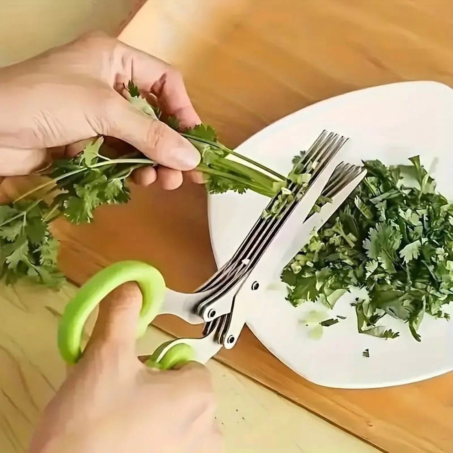2Pcs Herb Scissors Set With 5 Blades Multipurpose Kitchen Chopping Shear