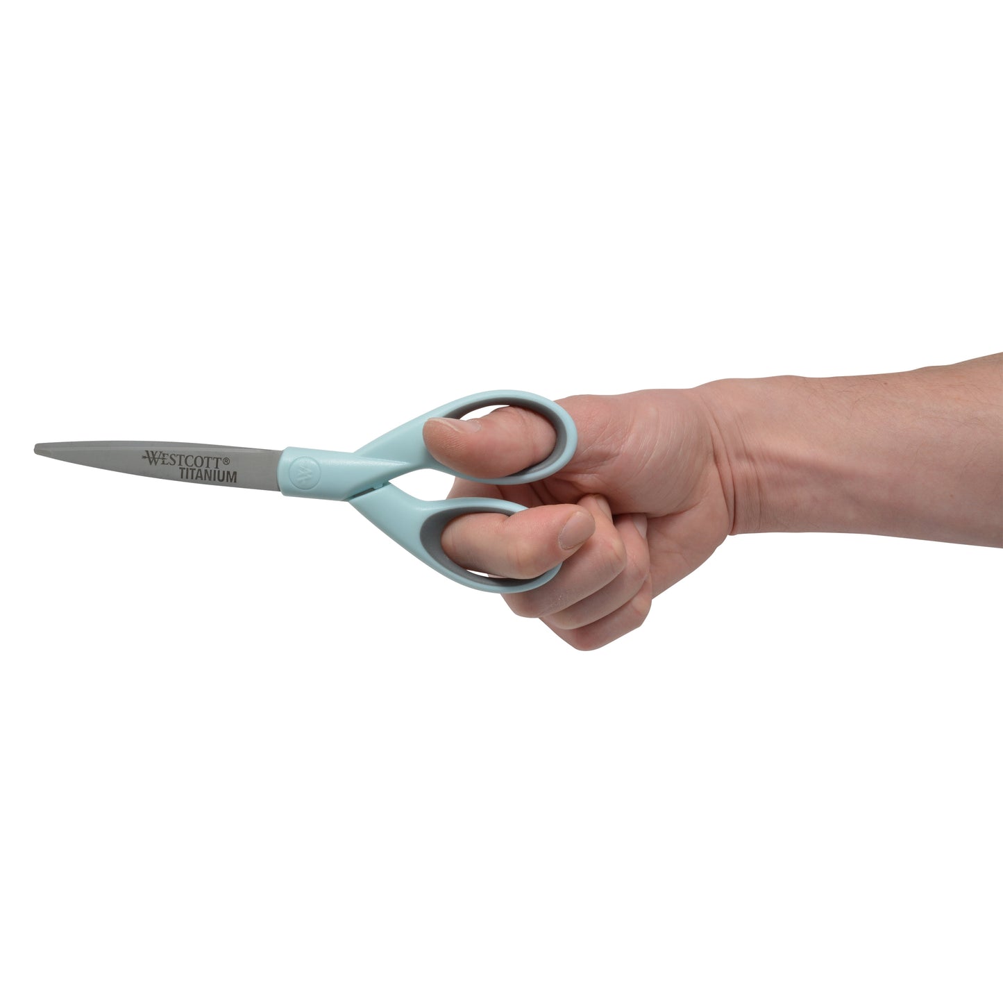 Westcott Sewing Scissors, Titanium, 7", Micro-tip, for Craft, Light Blue, 1-Count