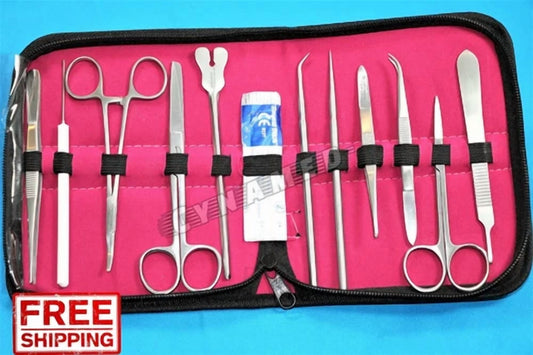 Fyna -Dissecting German Kit Of 12 Pcs, Scissors, Forceps, Probe, Blades, Needle Etc