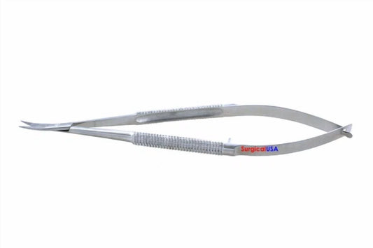 Fyna -Micro Scissors 6" Curved 6Mm Blades Sharp Points Spring Action Round Handles