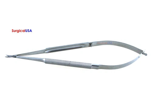Fyna -Micro Scissors 7" Curved 6Mm Blades Fine Point Round Thumb Spring Handle