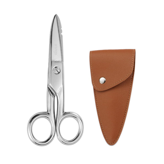 LIVINGO 5 1/5 in Electrician Scissors, Stainless Steel Heavy Duty Wire Cable Shears