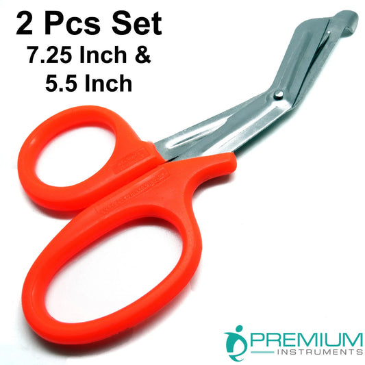 Orange Utility Scissor 5.5" & 7.25" Multi-Purpose Diy Ems Universal 2 Shears Set