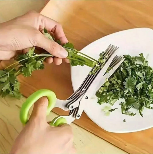 Stainless Steel 5-Layer Multi-Functional Kitchen Scissors Pepper Herb Scissors