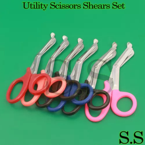 Utility Scissors 7.25" Multi-Purpose Diy Emt Ems Bandage Universal 12 Shears Set