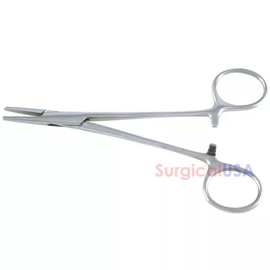Webster Needle Holder 5" Straight Smooth Jaws Ratchet Lock Ring Handle