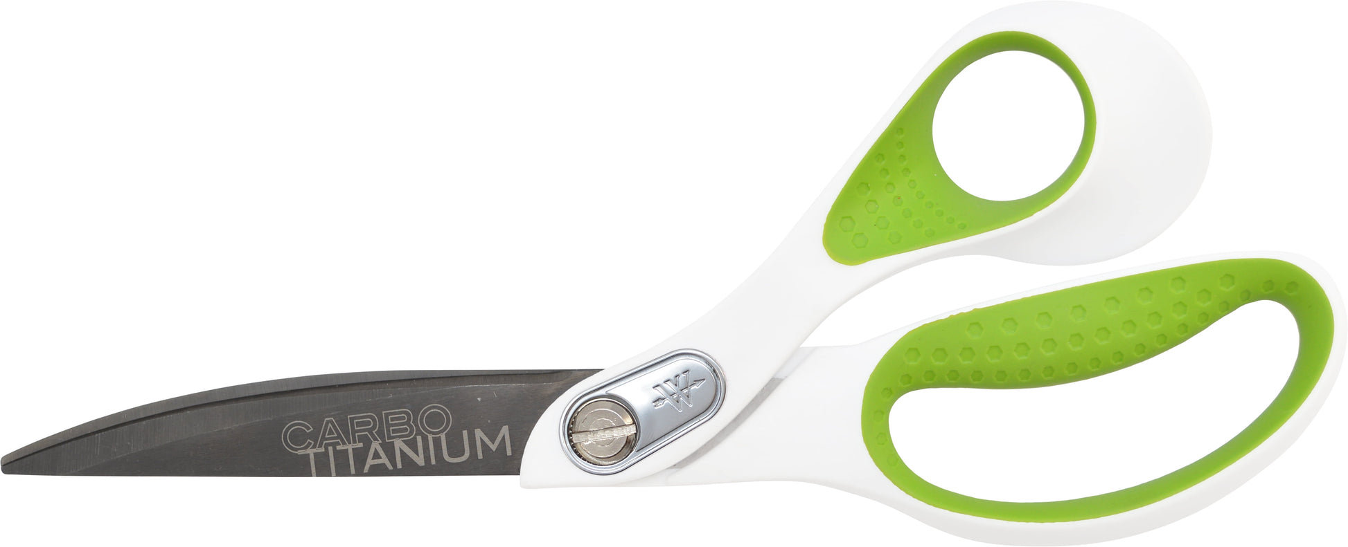 Westcott Carbo Titanium Scissors, 9", Bent, for Craft, White/Green, 1-Count