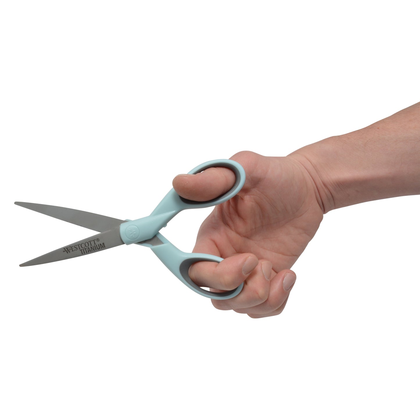 Westcott Sewing Scissors, Titanium, 7", Micro-tip, for Craft, Light Blue, 1-Count