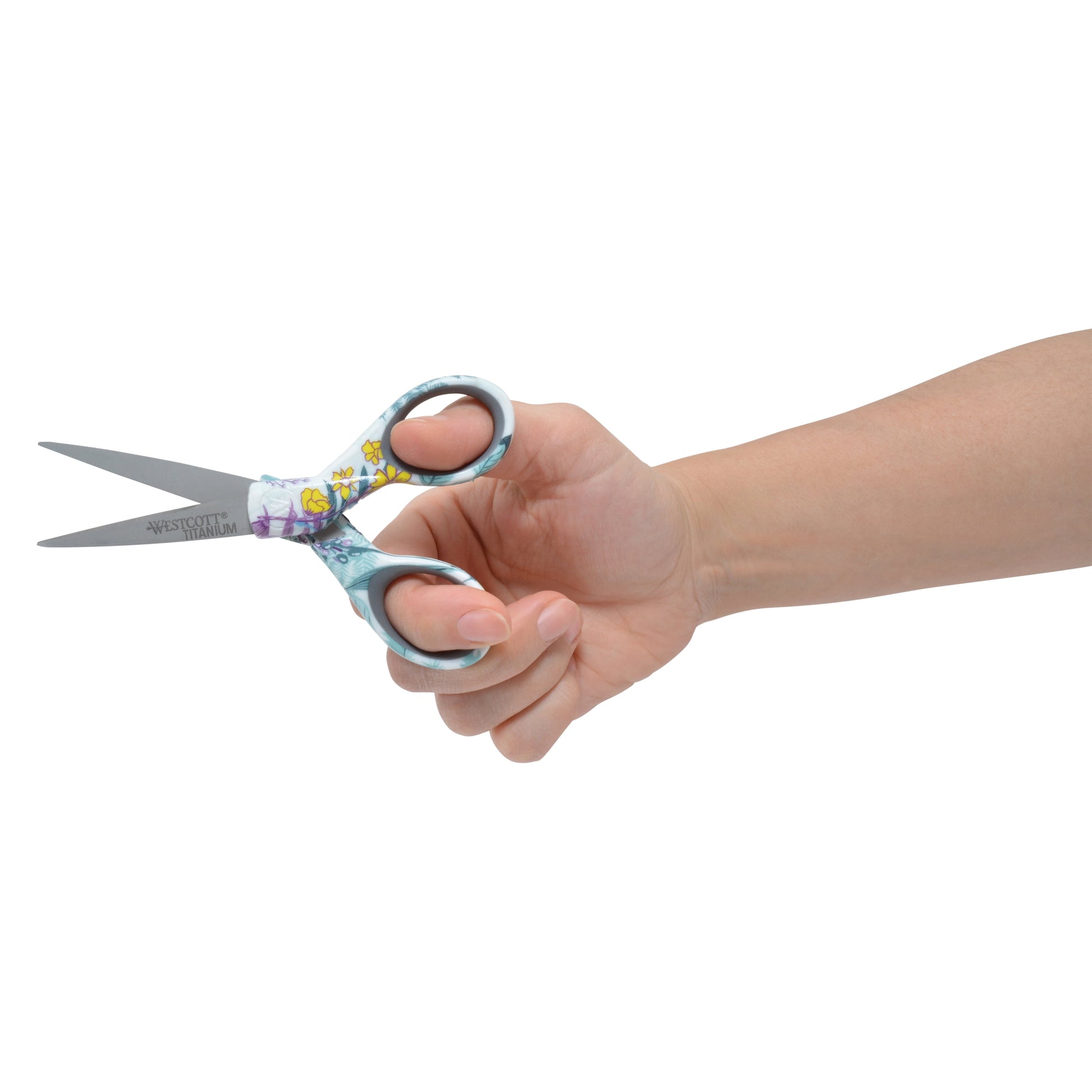 Westcott Sewing Scissor Set, Titanium, 8”, 5”, for Craft, Multicolor, Blue/Floral, 2-Pack
