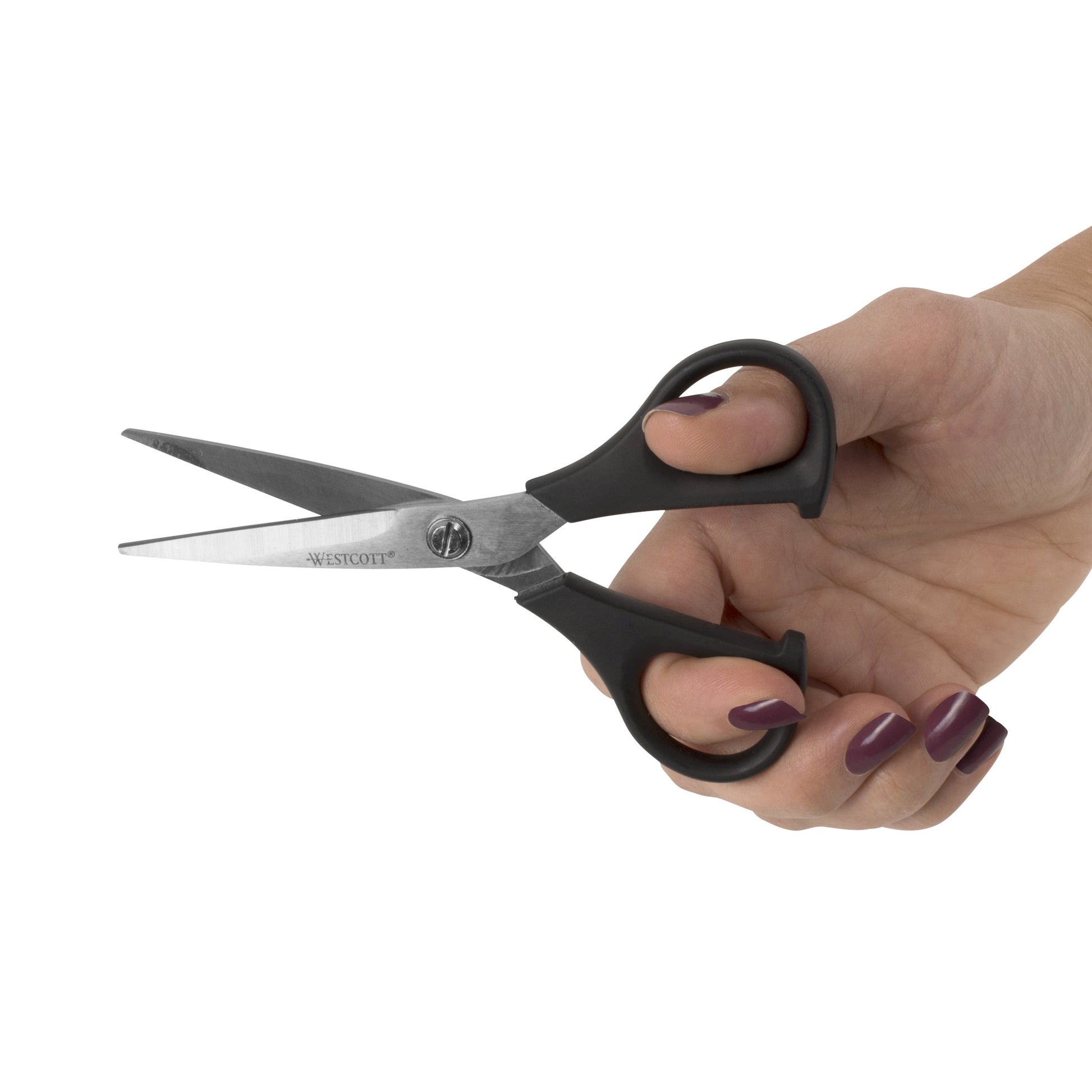 Westcott Multipurpose Scissors, All Purpose Plus, 8", Bent, 5", Straight, Black, for Office, 2-Piece