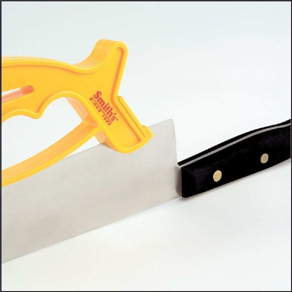 Smith’s JIFF-S 10-Sec Knife & Scissors Sharpener - Right & Left-Handed Scissors - Carbide Blades - Outdoor Sharpener for Pocket, Hunting, Fishing & Kitchen Knives - Handheld Pullover Sharpener
