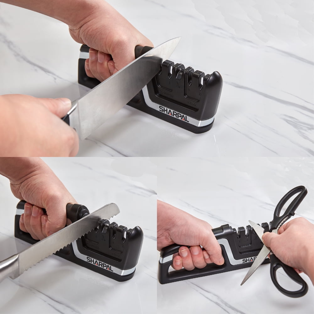 Sharpal 104N 5-in-1 Kitchen Knife and Scissors Sharpener, Tungsten Carbide