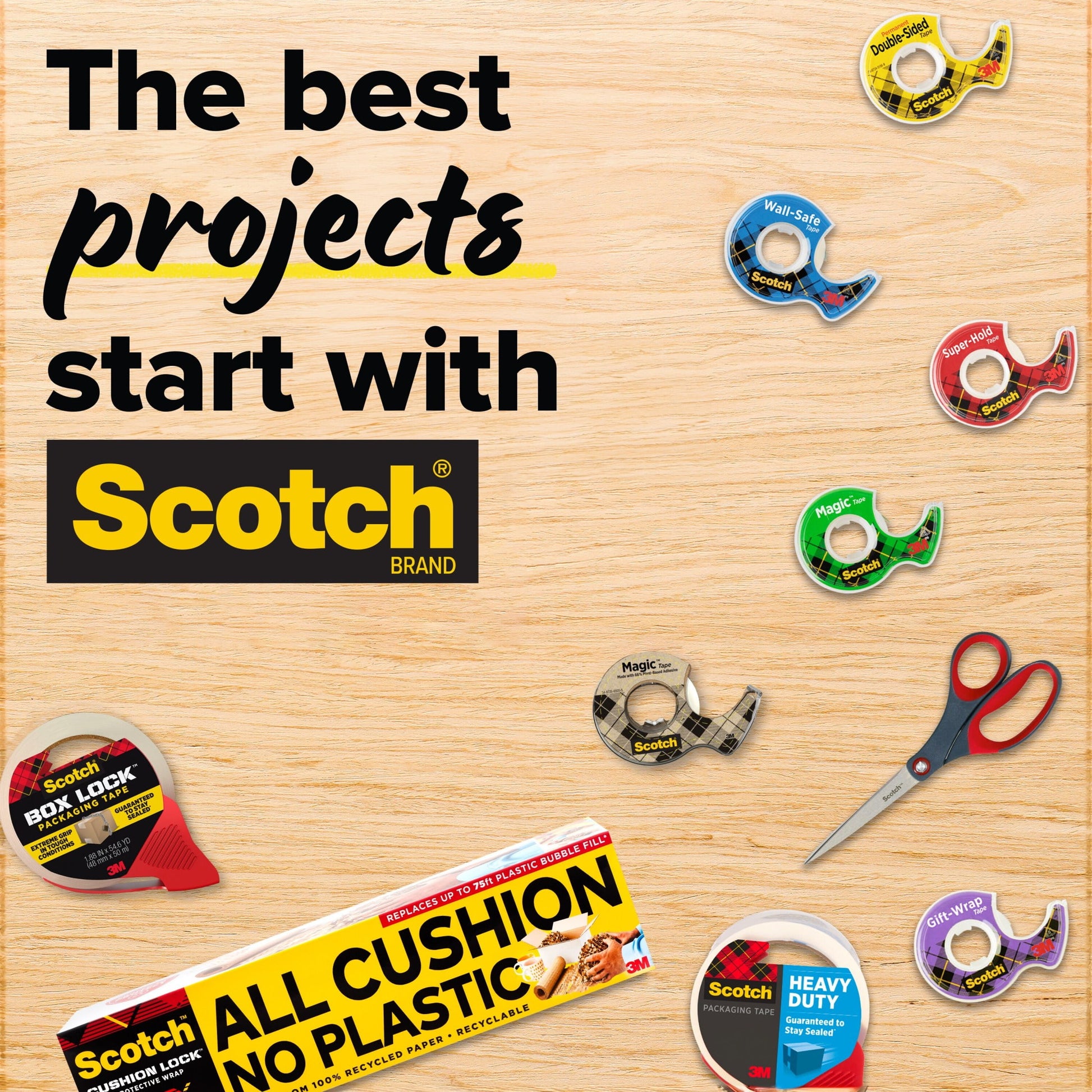 Scotch Multi-Purpose Stainless Steel Scissors, 8", Sharp Edge, Red & Grey