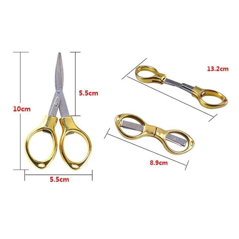 Foldable Scissors, Stainless Steel Portable Travel Scissors, Small Folding Scissors Pointy Sewing Scissor, Craft Scissors Yarn Cutter, Snips, Fold Up Scissor